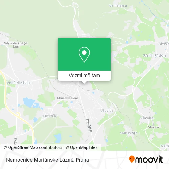 Nemocnice Mariánské Lázně mapa