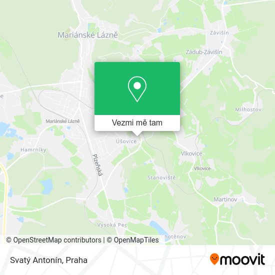 Svatý Antonín mapa