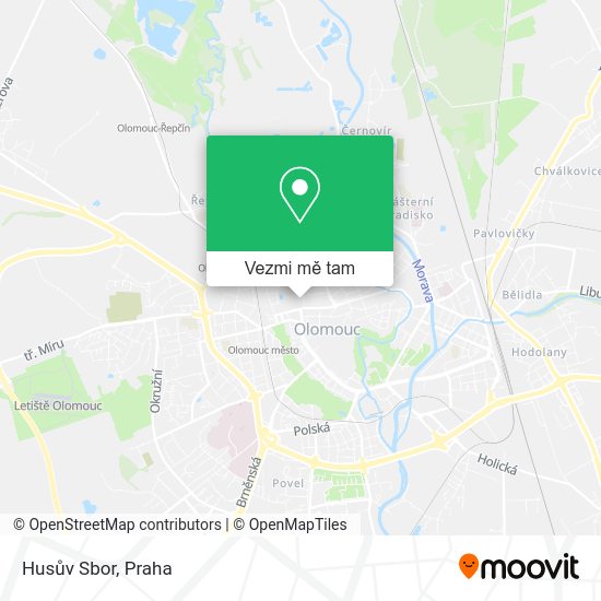Husův Sbor mapa