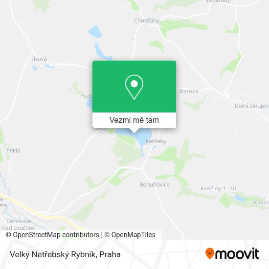 Velký Netřebský Rybník mapa