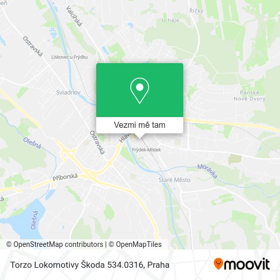 Torzo Lokomotivy Škoda 534.0316 mapa