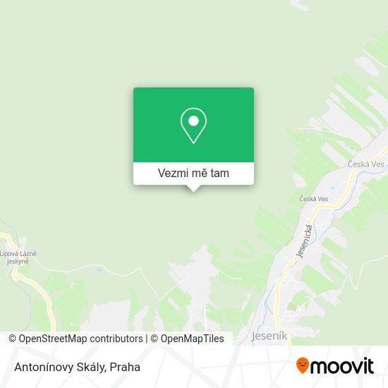 Antonínovy Skály mapa