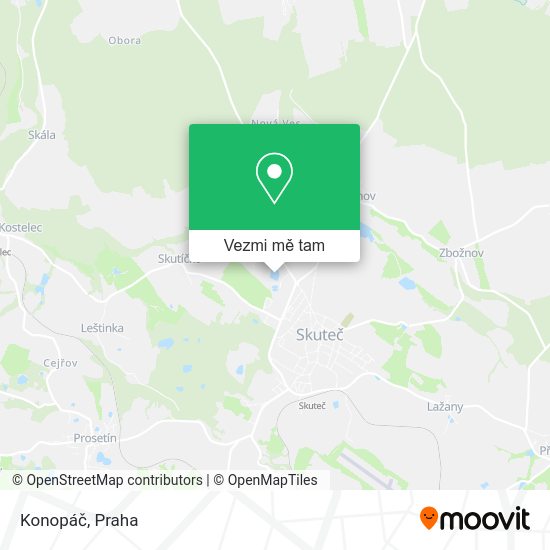 Konopáč mapa