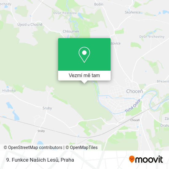 9. Funkce Našich Lesů mapa