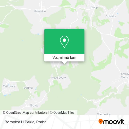 Borovice U Pekla mapa