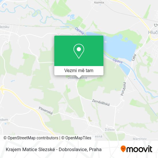 Krajem Matice Slezské - Dobroslavice mapa