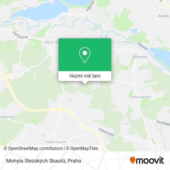 Mohyla Slezských Skautů mapa