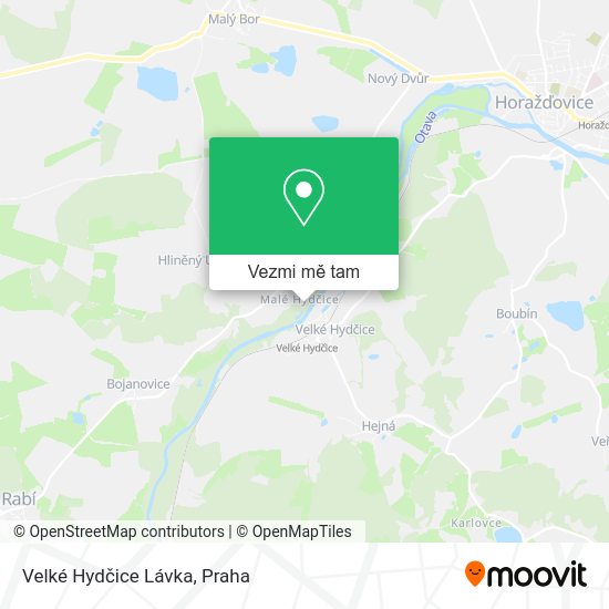 Velké Hydčice Lávka mapa