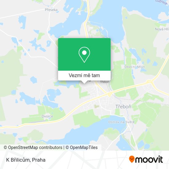 K Břilicům mapa