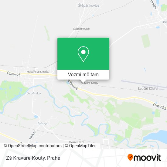 Zš Kravaře-Kouty mapa