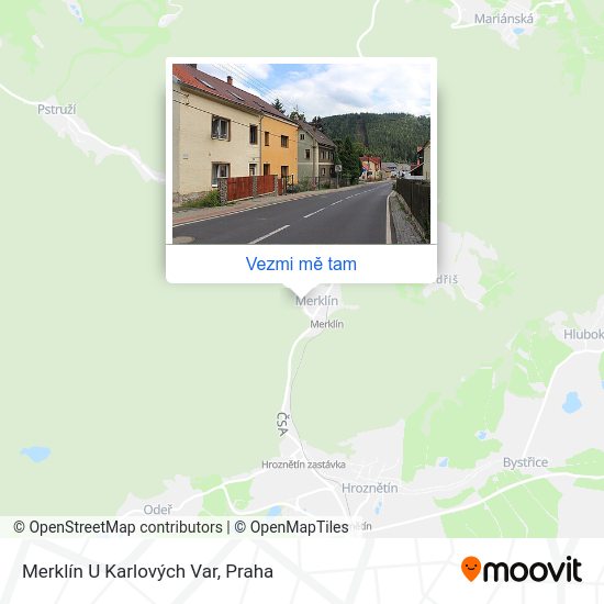 Merklín U Karlových Var mapa