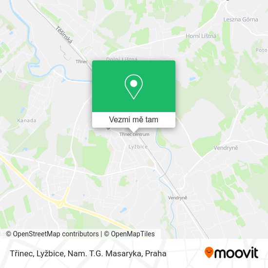 Třinec, Lyžbice, Nam. T.G. Masaryka mapa