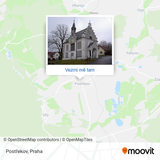 Postřekov mapa