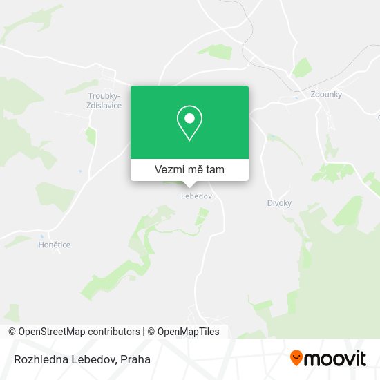Rozhledna Lebedov mapa