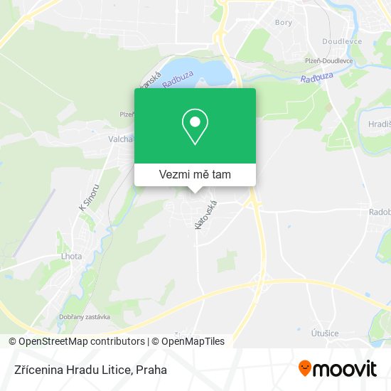 Zřícenina Hradu Litice mapa
