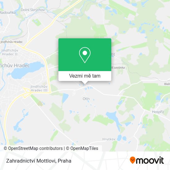 Zahradnictví Mottlovi mapa