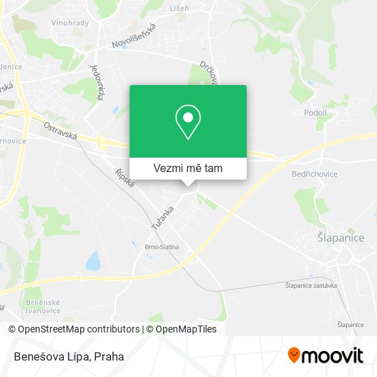 Benešova Lípa mapa