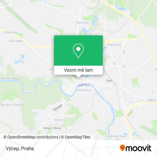 Výčep mapa