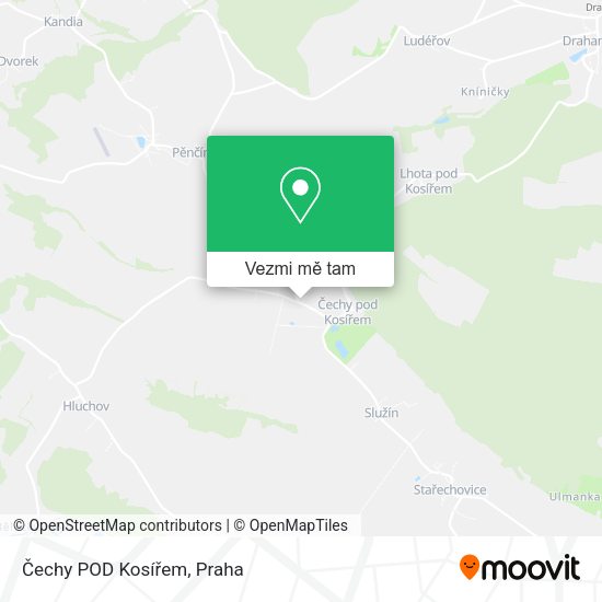 Čechy POD Kosířem mapa