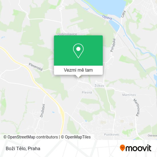 Boží Tělo mapa