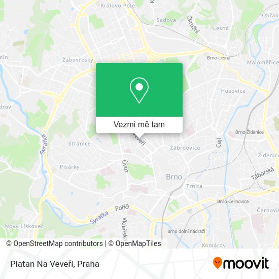 Platan Na Veveří mapa