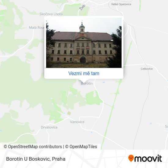 Borotín U Boskovic mapa