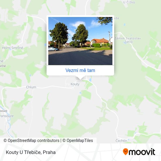 Kouty U Třebíče mapa