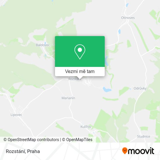 Rozstání mapa