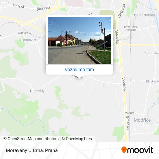 Moravany U Brna mapa