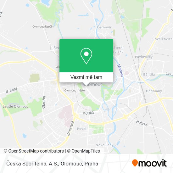 Česká Spořitelna, A.S., Olomouc mapa