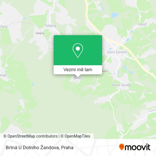 Brtná U Dolního Žandova mapa