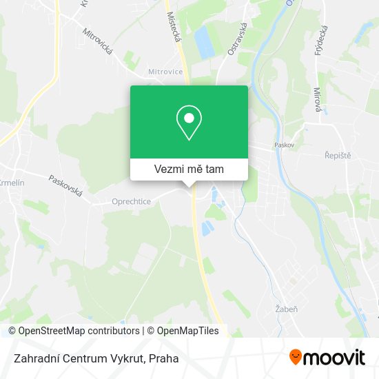 Zahradní Centrum Vykrut mapa