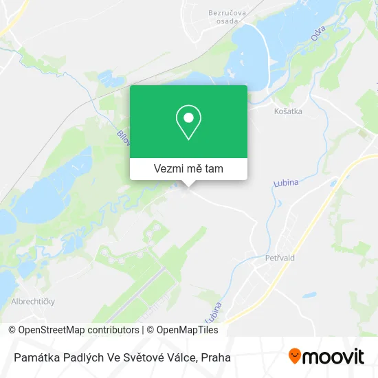 Památka Padlých Ve Světové Válce mapa