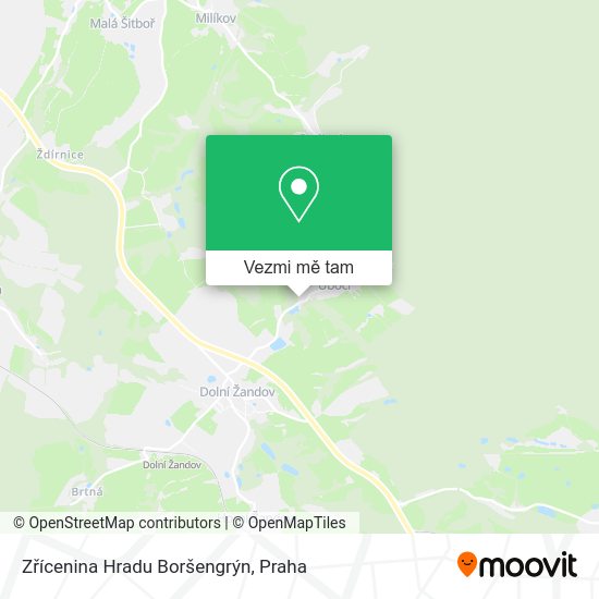 Zřícenina Hradu Boršengrýn mapa