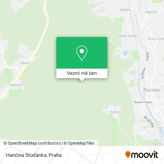 Hančina Studánka mapa