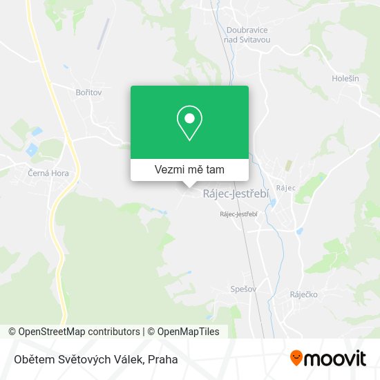 Obětem Světových Válek mapa