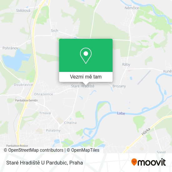 Staré Hradiště U Pardubic mapa