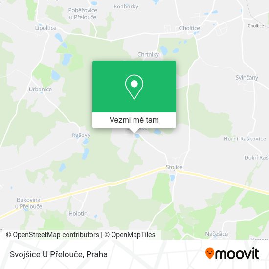Svojšice U Přelouče mapa