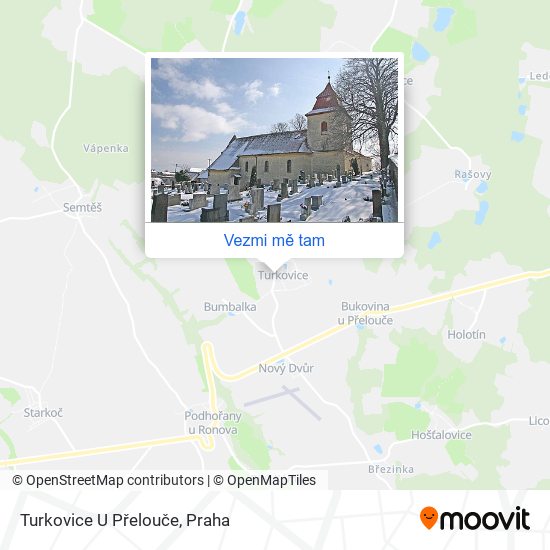 Turkovice U Přelouče mapa
