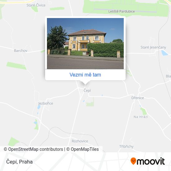 Čepí mapa