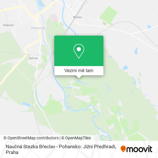 Naučná Stezka Břeclav - Pohansko: Jižní Předhradí mapa
