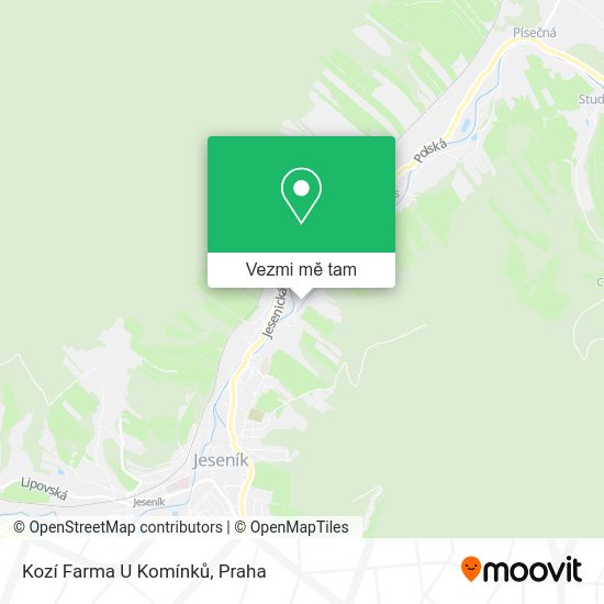 Kozí Farma U Komínků mapa