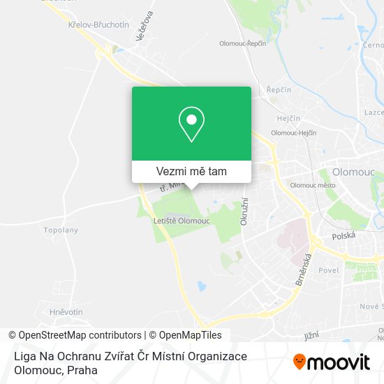 Liga Na Ochranu Zvířat Čr Místní Organizace Olomouc mapa