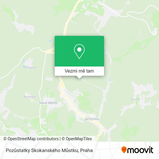 Pozůstatky Skokanského Můstku mapa