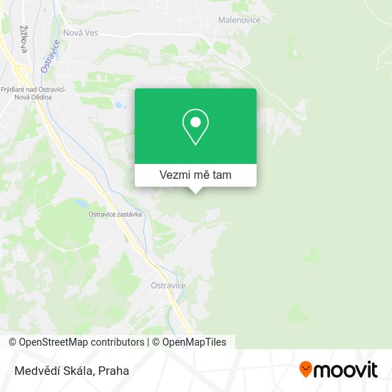 Medvědí Skála mapa