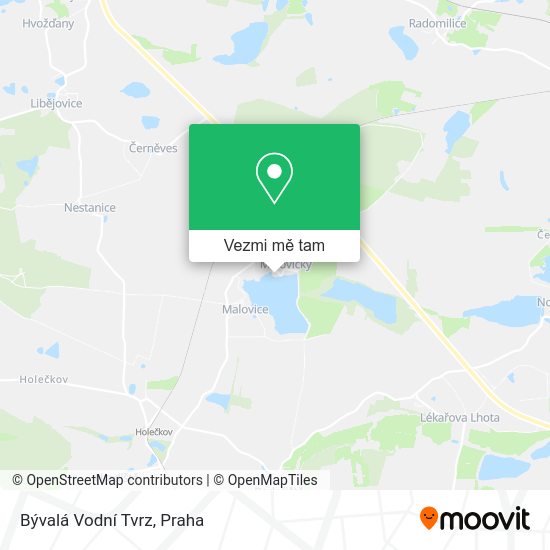 Bývalá Vodní Tvrz mapa