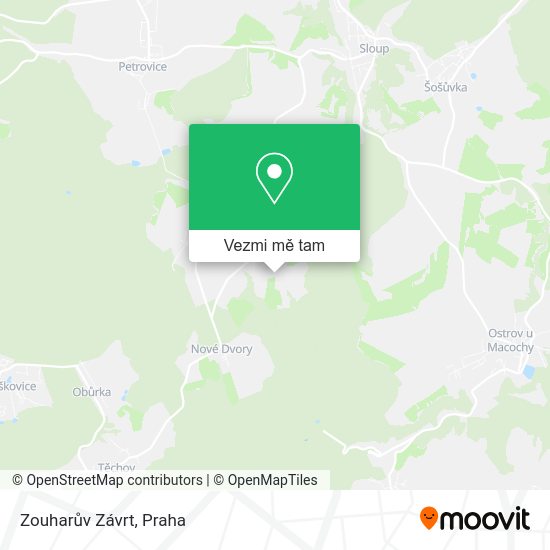 Zouharův Závrt mapa