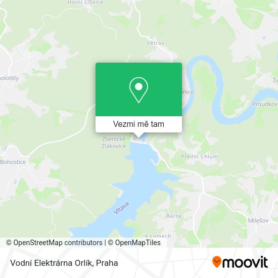 Vodní Elektrárna Orlík mapa