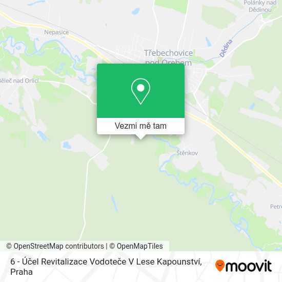 6 - Účel Revitalizace Vodoteče V Lese Kapounství mapa