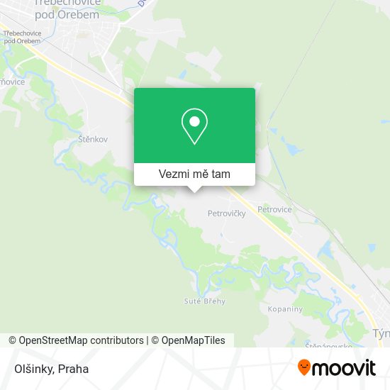 Olšinky mapa